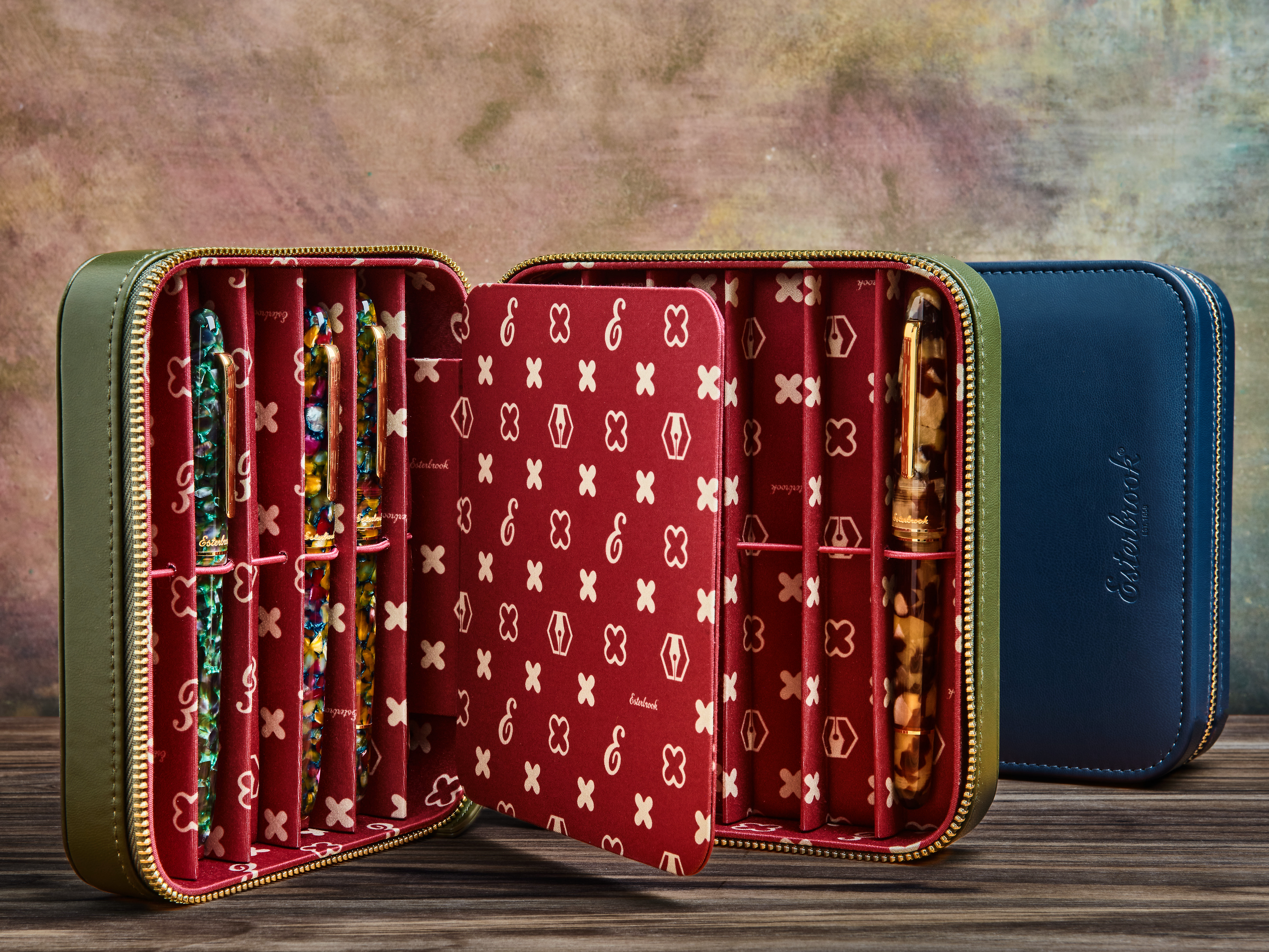 Esterbrook Blue Dandelion Pen Nook (Twelvefold) - Penetui 12-delig